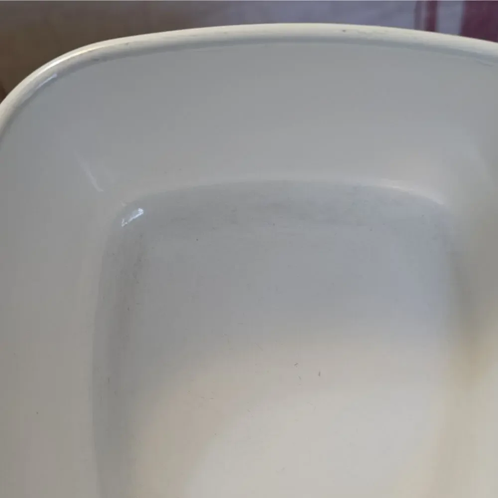 Set of 2 Corning Ware P-43-B 24 oz Square Casserole Dish White Blue USA